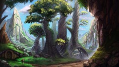 digital art drawing painting landscape nature forest Trees