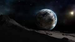 digital art Earth Space moon space art planet