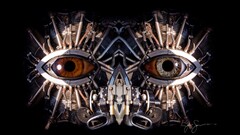digital art eyes artwork metal