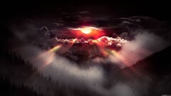 digital art fantasy art sun landscape clouds sky