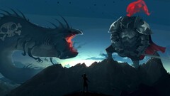 digital art fantasy art warrior creature Mountains artwork