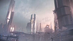 digital art futuristic skyscraper building futuristic city