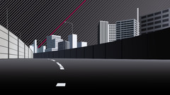 digital art geometry building urban City lines road gray