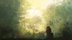 digital art Green Anime