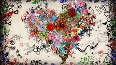 digital art Heart (Design) Flowers Plants colorful
