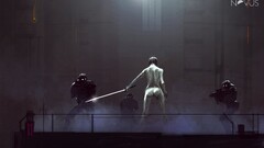 digital art Jakub Różalski sword Neo-noir back