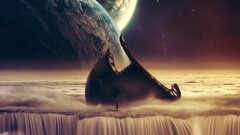 digital art planet fantasy art People Stars space art Space sky