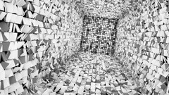 digital art render cgi shapes square monochrome