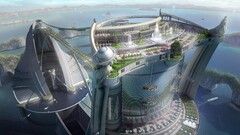 digital art science fiction futuristic city cgi render