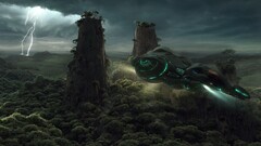 digital art science fiction vehicle Lightning