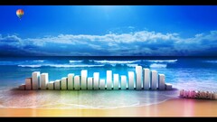 digital art Sea hot air balloons