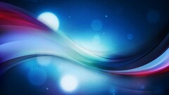 digital art shapes blue background