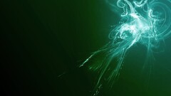 digital art shapes green background lights