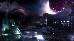 digital art space art planet Machine dark FACTORY building