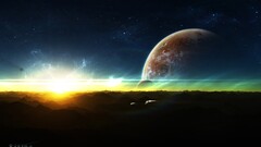 digital art space art science fiction planet Space