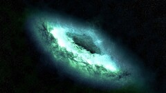 digital art Space space art galaxy glowing cyan Turquoise