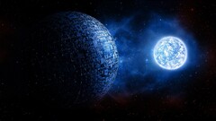 digital art Sphere ball 3d Space universe planet Stars glowing