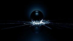 digital art Sphere broken glass dark black background 3d render