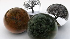 digital art Sphere nature Trees 3d render cgi Plants