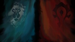 digital art splitting banner alliance horde warcraft