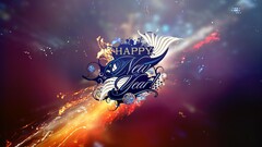 digital art Typography happy new year Digital Glowing cgi