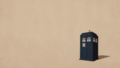Doctor Who tardis TV series Beige beige background