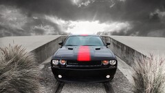 dodge challenger Dodge Car vehicle black cars Racing Stripes