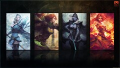 Dota 2 Rylai windrunner drow ranger lina bow