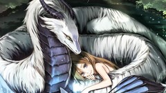 dragon fantasy art anime girls Anime