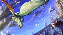 dragon fantasy art creature sky artwork