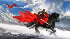 dragon fantasy art horse warrior fantasy girl