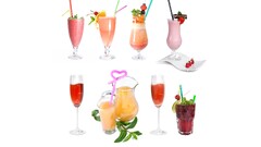 drink cocktails drinking glass food white background fruit