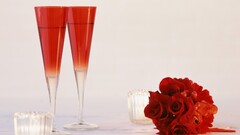 drink white red glass rose digital art bouquets red flowers