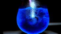 drinking glass liquid blue