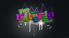 dubstep Music colorful paint splatter Typography digital art