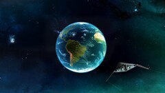 Earth space art digital art science fiction