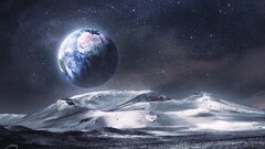 Earth Stars signatures Mountains nature space art digital art