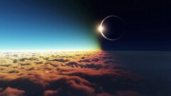 eclipse space art sky Space digital art clouds
