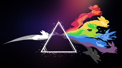eevee pink floyd Pokémon colorful Anime triangle rainbows espeon