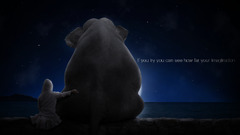 elephant artwork sky sitting