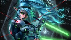 elves warrior anime girls science fiction