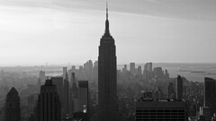 Empire State Building new york city monochrome vintage cityscape