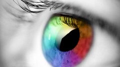 eyes selective coloring closeup