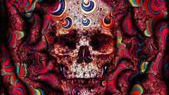 face surreal skull colorful artwork