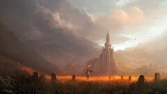 fantasy art Andreas Rocha artwork sky Mountains 2010 (Year)