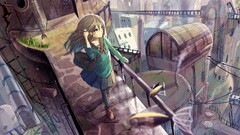 fantasy art Anime anime girls fantasy city cityscape