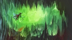 fantasy art Anime cave rock