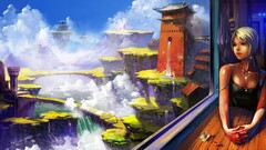 fantasy art anime girls Anime landscape