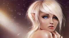fantasy art anime girls realistic blonde blue eyes elves Women