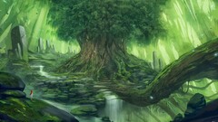 fantasy art Anime Trees anime girls nature